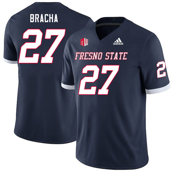 Men #27 Camryn Bracha Fresno State Bulldogs College Football Jerseys Stitched Sale-Navy